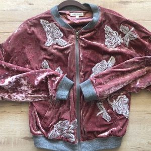 Velvet blush pink jacket